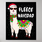 Poster Fleece Feliz Navidad Llama Noël mignon Noël Noël G (Devant)