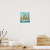 Poster Fleece Navidad | Joli Noël des lamas (Cuisine)