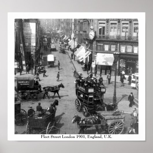 Poster Fleet Street Londres 1901 Angleterre (Devant)