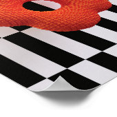 Poster Fleur 3D vibrante orange et noir & blanc - impress (Coin)