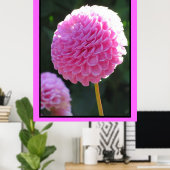 Poster Fleur à bille rose (Bureau à domicile)