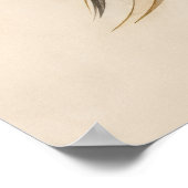 Poster Fleur abstrait terreuse et lignes de calligraphie (Coin)