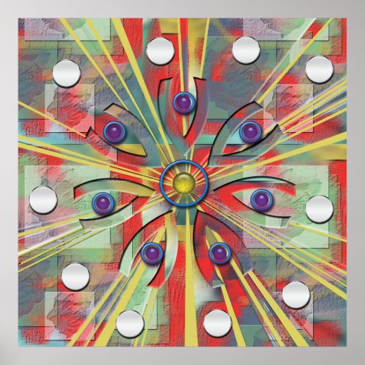 Poster Fleur Abstraite (Devant)