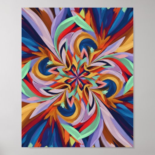 Poster Fleur Abstraite vive - Mur d'art coloré (Devant)