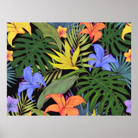 Poster Fleur Aloha Hawaï Tropical Graphique (Devant)