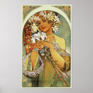 Poster Fleur Alphonse Mucha Art