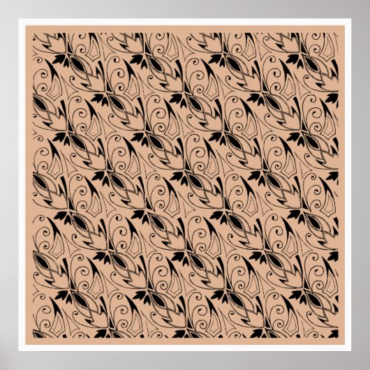 Poster Fleur, an Art Deco Flower Pattern (Devant)