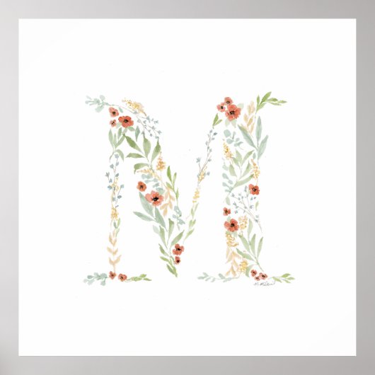 Poster Fleur aquarelle boho (Devant)