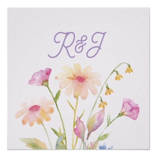 Poster fleur aquarelle modifiable (Devant)