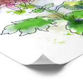 Poster Fleur aquarelle, peinture moderne (Coin)