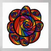 Poster Fleur arc-en-ciel Abstraite (Devant)