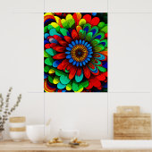 Poster Fleur arc-en-ciel colorée 104 (Cuisine)