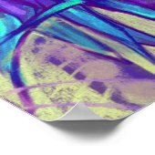 Poster Fleur australienne d'oiseaux, Flore Tropicale Turq (Coin)