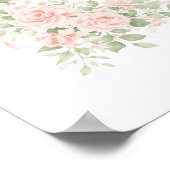 Poster Fleur Bébé Fille Fête de Naissance avec Ruban Flor (Coin)