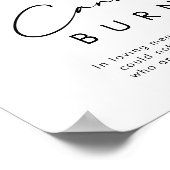 Poster Fleur Blanche Cette Bougie Brûle Panneau (Coin)
