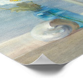 Poster Fleur blanche dominant la mer (Coin)