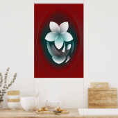 Poster Fleur blanche miroir (Cuisine)