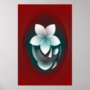 Poster Fleur blanche miroir