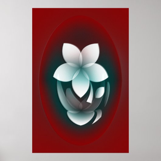 Poster Fleur blanche miroir (Devant)