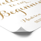 Poster Fleur blanche or Bienvenue à notre panneau de déma (Coin)