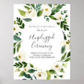 Poster Fleur blanche | Signe de cérémonie Mariage débranc (Devant)