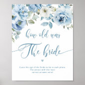 Poster Fleur bleu poussiéreux Quel âge avait la mariée po (Devant)