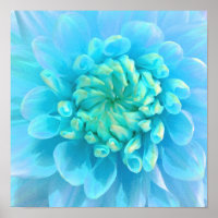 Fleur bleu turquoise en aquarelle