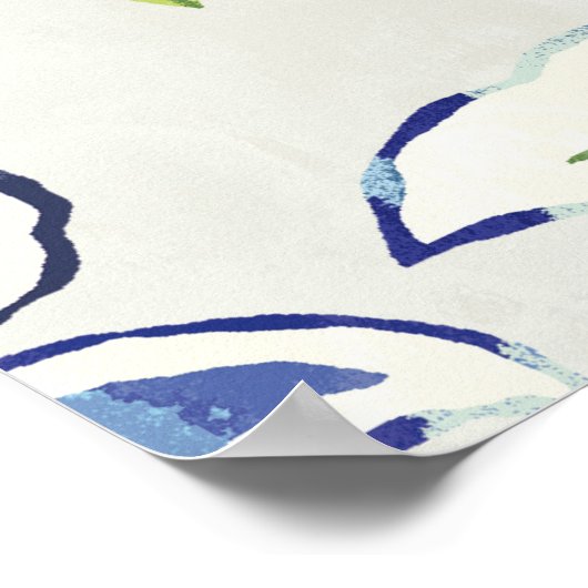 Poster Fleur Bleue Bohème (Coin)