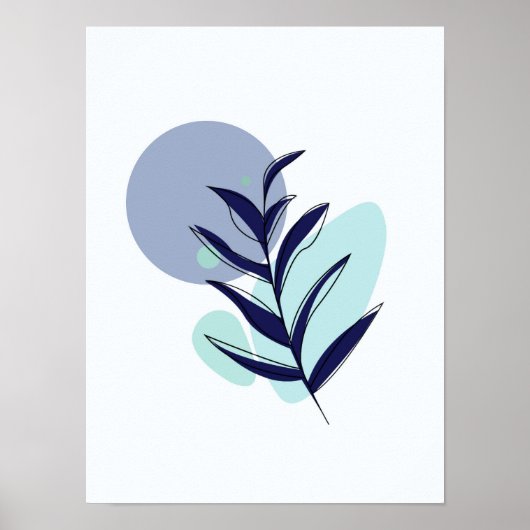 Poster Fleur bleue boho (Devant)