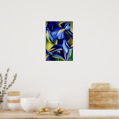 Poster Fleur bleue Iris peinture originale aquarelle (Cuisine)