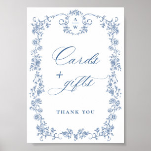 Poster Fleur bleue Ornat Victorian Grace Cartes et Cadeau