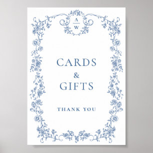 Poster Fleur bleue Ornat Victorian Grace Cartes et Cadeau