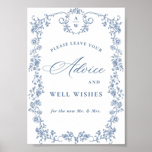 Poster Fleur Bleue Ornat Victorian Grace Conseils et souh (Devant)