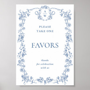Poster Fleur Bleue Ornate Victorian Grace Favore Mariage