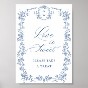 Poster Fleur Bleue Ornate Victorian Grace Love is Sweet