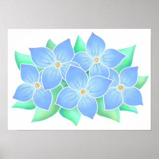 Poster Fleur bleue rafraîchissante.