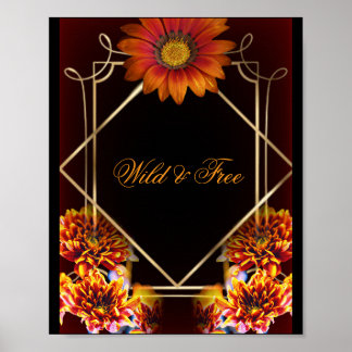 Poster Fleur bohème sauvage et libre