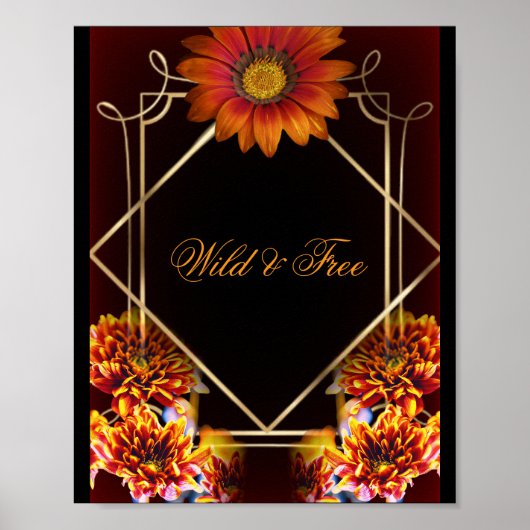 Poster Fleur bohème sauvage et libre (Devant)