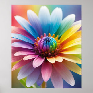 Poster Fleur Bokeh colorée