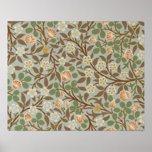 Poster Fleur botanique de trèfle William Morris (Devant)