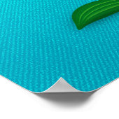 Poster Fleur botanique simple Lys de tigre sur bleu (Coin)