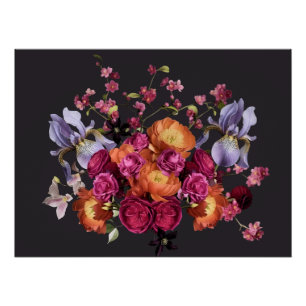 Poster Fleur Botanique Sombre