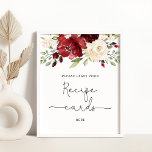 Poster Fleur Bourgogne laissez votre carte de recette ici<br><div class="desc">Burgundy floral laissez votre carte de recette ici poster Objets correspondants disponibles.</div>