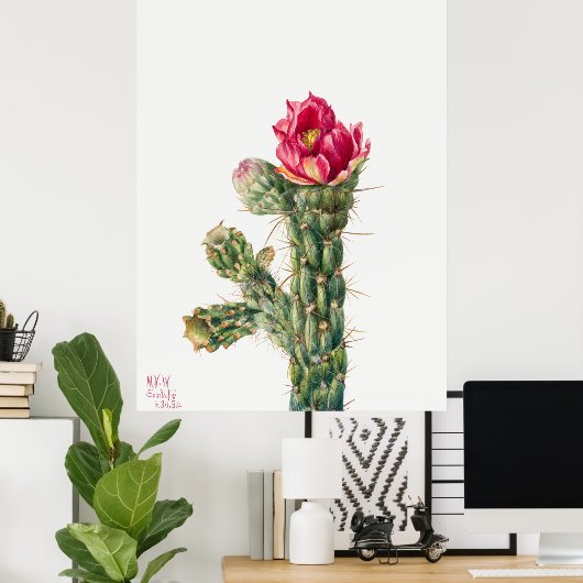 Poster Fleur Cactus (Bureau à domicile)