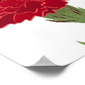 Poster Fleur Carnation Rouge (Coin)