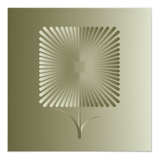 Poster Fleur carré d'or (Devant)