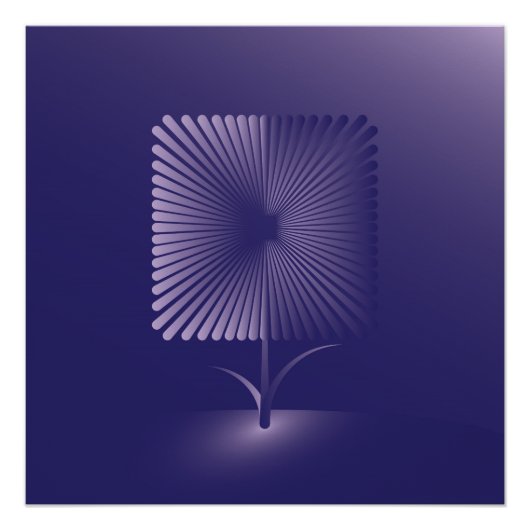 Poster Fleur carré violette (Devant)
