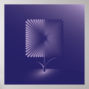 Poster Fleur carré violette