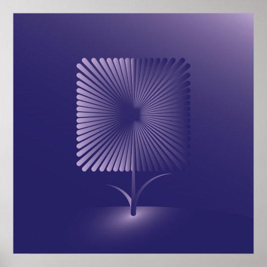 Poster Fleur carré violette (Devant)