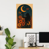 Poster Fleur céleste : Atteindre la Lune (Bureau à domicile)